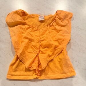 Zara Kids Orange Ruffle Blouse